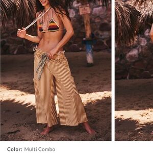 Free People Blanche Pants Multi Combo Color
